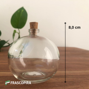 6 Frascos bolinha 100ml com rolha
