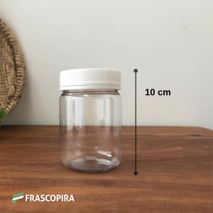 10 Potes Pet 250g com tampa lacre branca