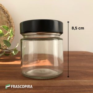 Pote Pianezza 200 ml com tampa preta