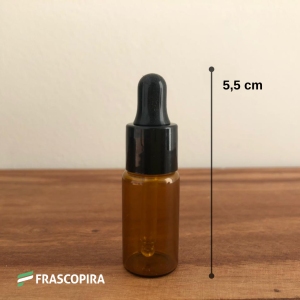 10 Mini Vidro Âmbar 5 ml com conta gotas