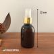Frasco Pet Âmbar 100ml com válvula spray luxo 24mm dourada