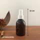 Frasco Pet Âmbar 100ml com válvula spray 24mm branca