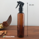 Frasco Pet Âmbar 200ml com válvula mini gatilho 24mm