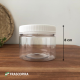 Pote Pet 350g com tampa lacre branca (mod. baixo)