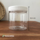 Pote Pet 500gr com tampa lacre branca - mod. baixo