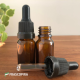 10 Vidros Âmbar 10ml com bulbo conta gotas e tampa lacre PRETA