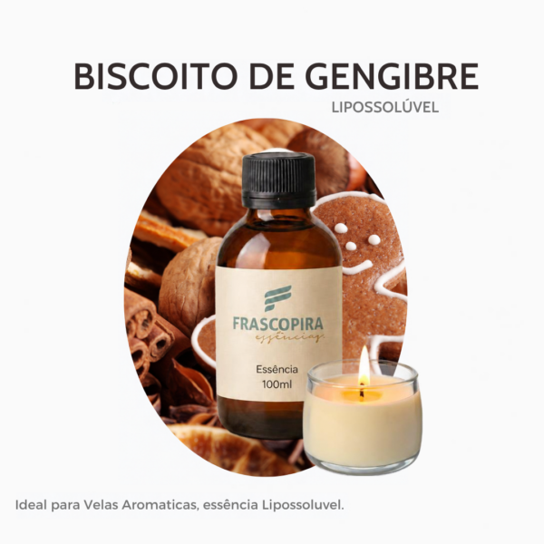 Essência Biscoito de Gengibre Lipossolúvel Concentrada para Velas 100ml