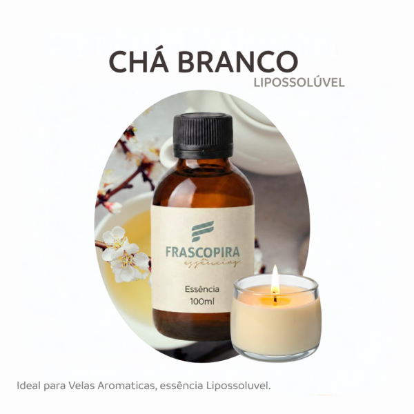 Essência Chá Branco Lipossolúvel Concentrada Aromática para Velas