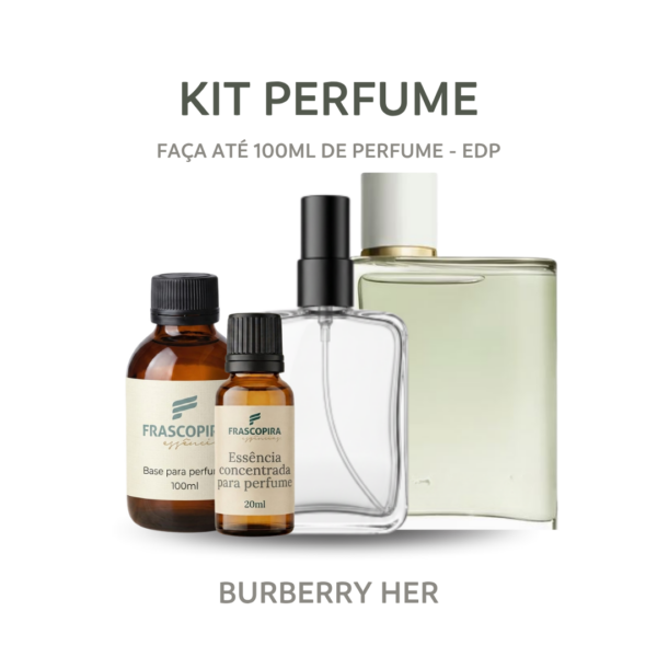 Kit Perfumista Essência Burberry Her Faça Até 100ml de Perfume EDP