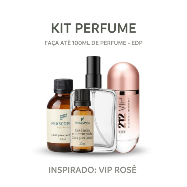 Kit Perfumista Essência Vollmens Faça Até 100ml 212 Vip Rose