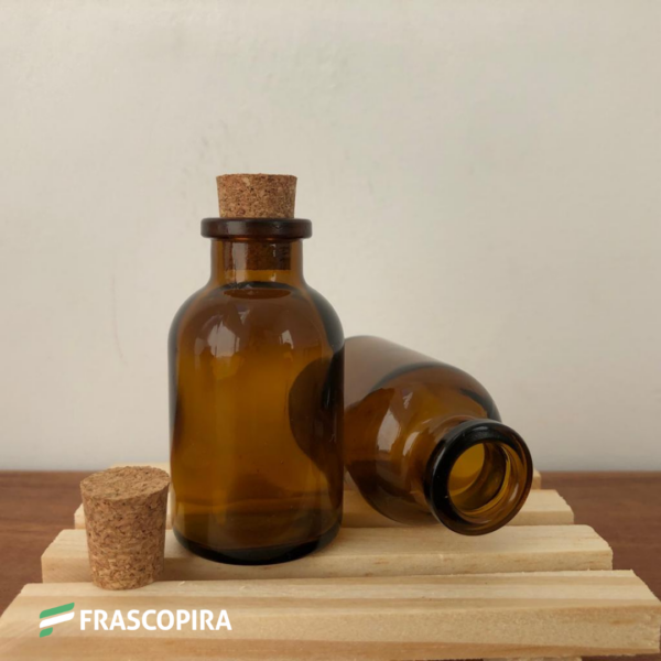 Vidro Penicilina 20ml com rolha - 10 unidades