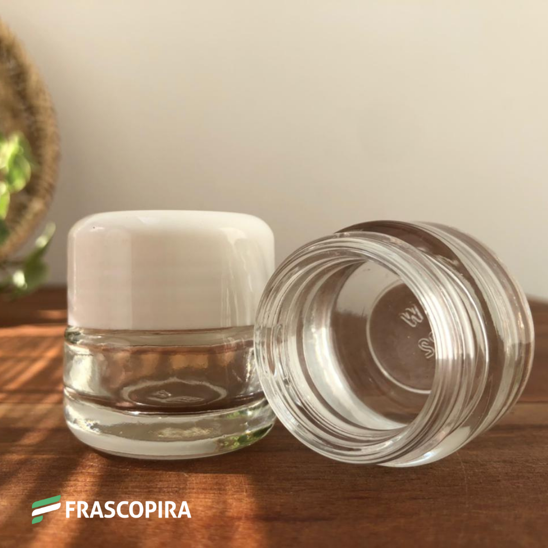 Pote Cosmético 17g com tampa branca