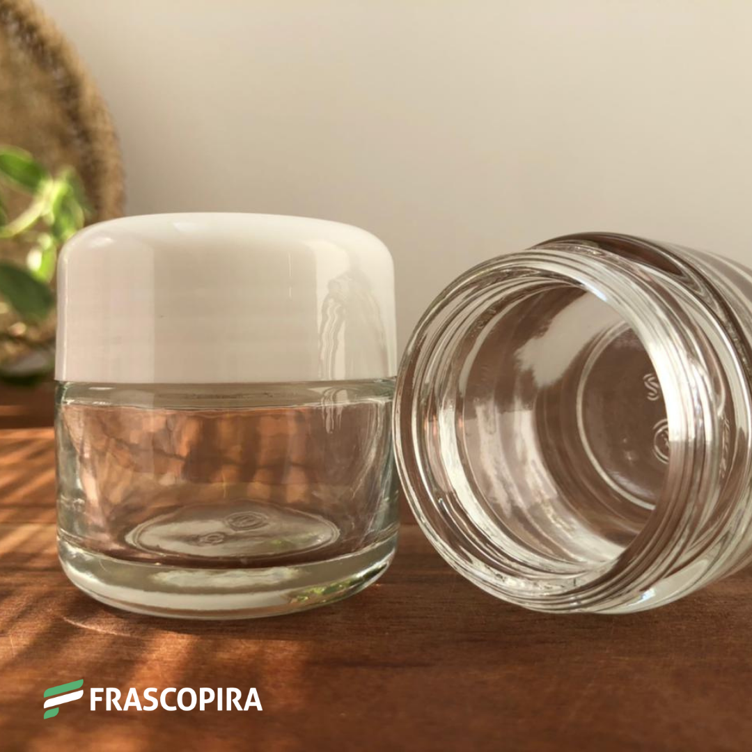 Pote Cosmético 30g com tampa branca