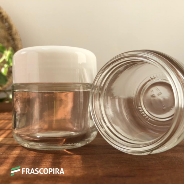 Pote Cosmético 60g com tampa branca