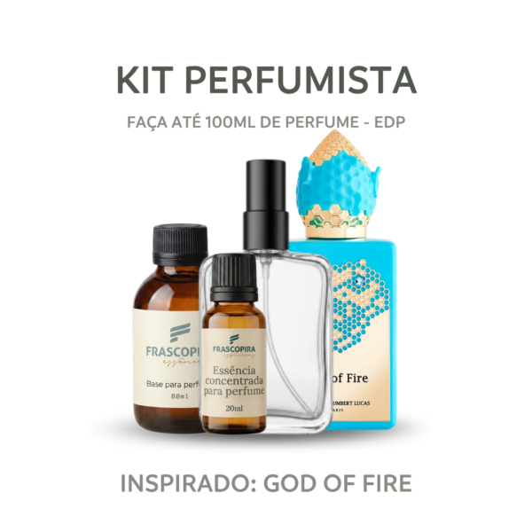 Kit Perfumista Essência God Fire, Faça Até 100ml de Perfume EDP