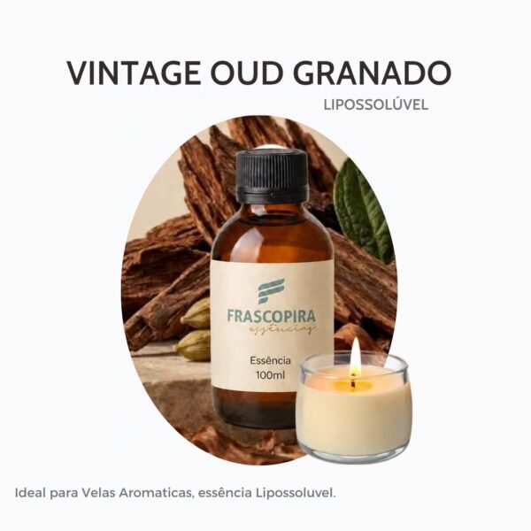 Essência Vintage Oud Granado Lipossolúvel Concentrada para Velas 100ml